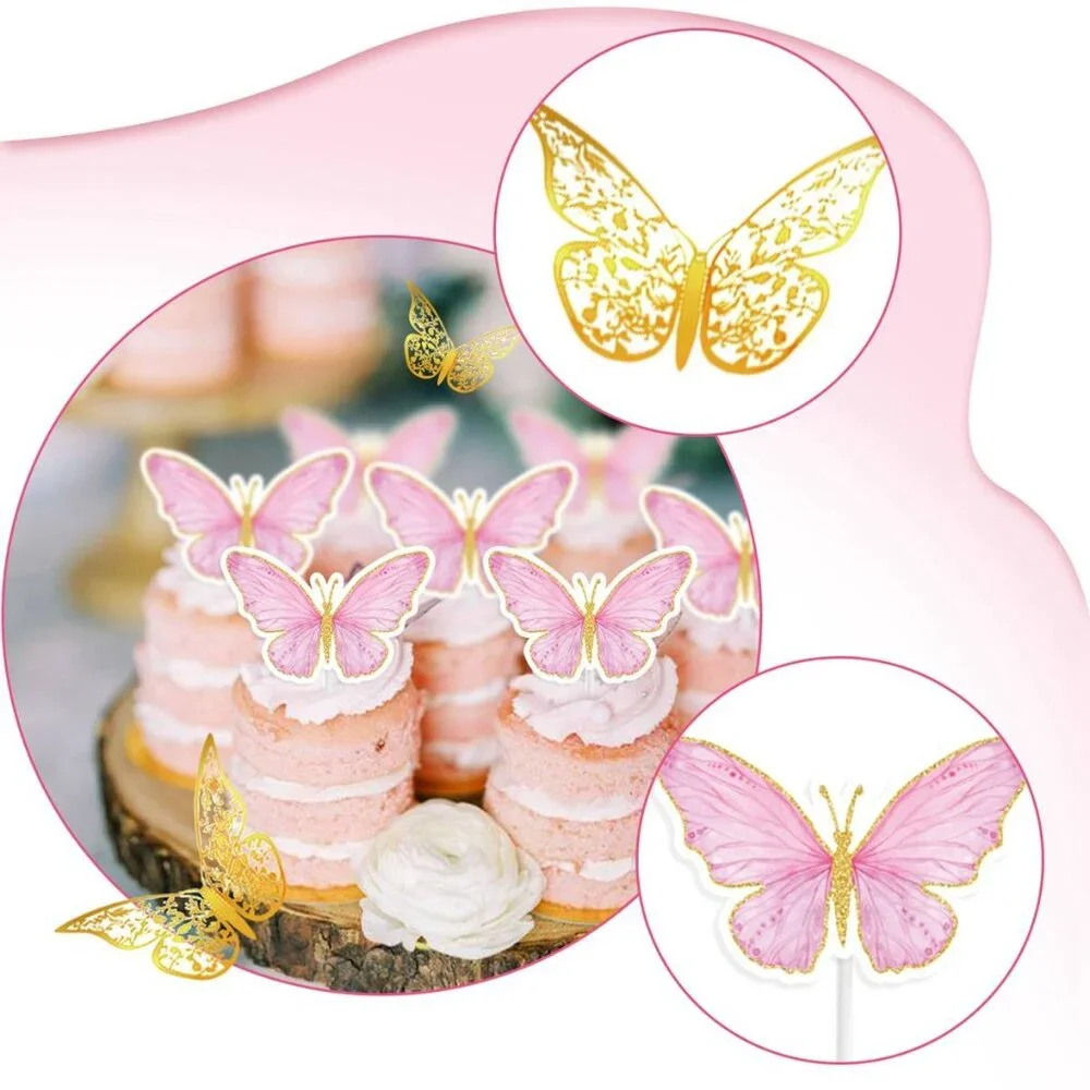 Pink Butterfly Birthday Decoration set - 106 Pcs